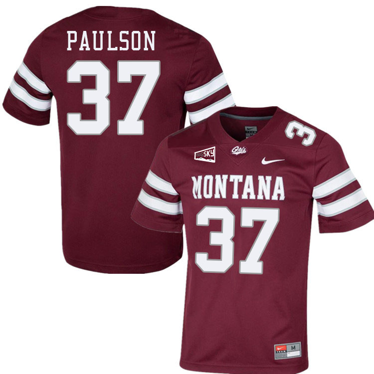 Montana Grizzlies #37 Kraig Paulson College Football Jerseys,Uniforms Stitched Sale-Maroon